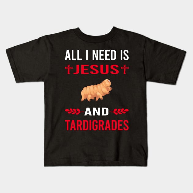 I Need Jesus And Tardigrade Tardigrades Tardigrada Water Bear Bears Waterbear Moss Piglet Piglets Kids T-Shirt by Good Day